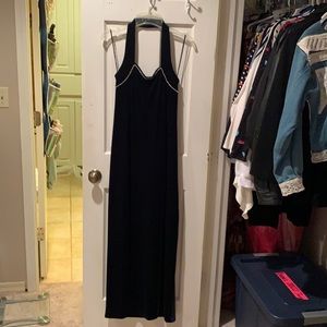 Deep green velvet dress